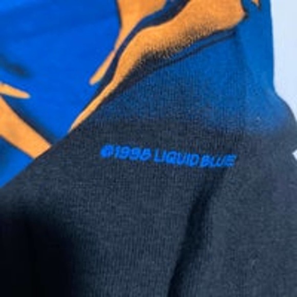 Vintage Liquid Blue Skull Pile Tribal 90s Shirt 1998 AOP NWT XXL - Picture 5 of 5